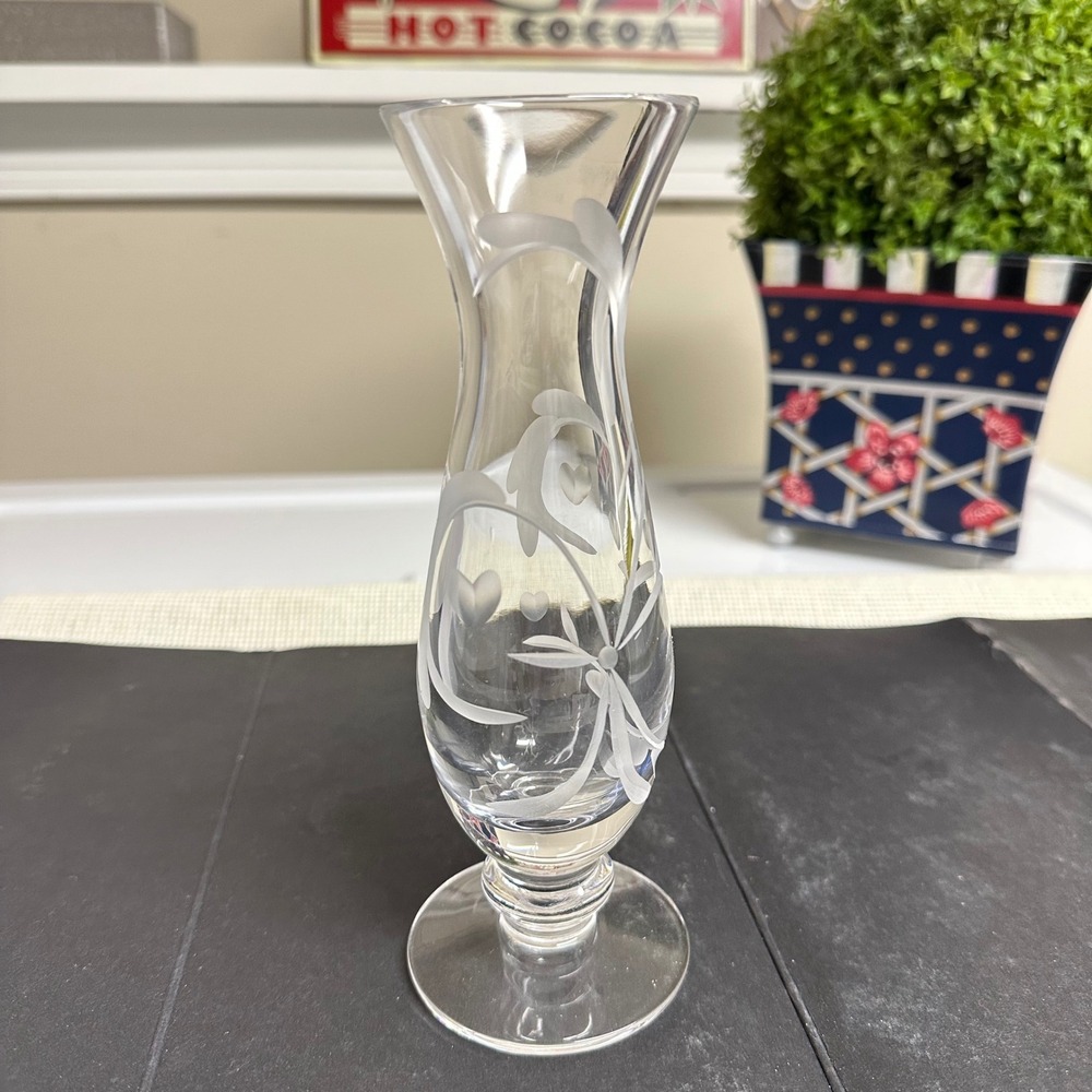 Marquis by Waterford "Yours Truly" Bud Vase‎ Etched Lead Crystal